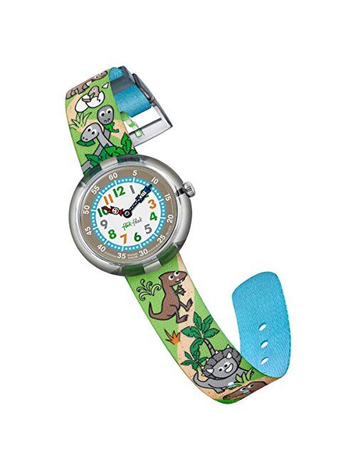 Flik Flak Kids' Funny Hours Quartz Polyester Strap, Grey, 14 Casual Watch (Model: ZFBNP048)