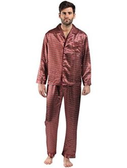 Harvey James Mens Satin Lightweight Pyjamas Set