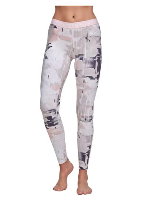 Kari Traa Women's Cold Weather Thermal Baselayer High Waist Elastic Waistband Leggings With All Over Graphic Print