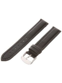 Men's MSM841RA-180 18-mm Black Kevlar with Leather Backing Watch Strap