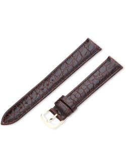 18mm 'Men's' Leather Watch Strap, Color:Brown (Model: MSM717LB 180)