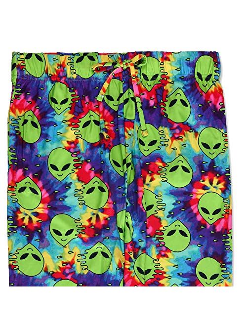 Mad Engine mens Tie Dyed Aliens Jogger Style Sleep Pants Lounge Pants Pajama Bottoms