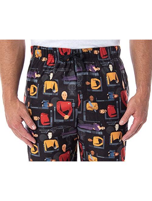 Intimo Star Trek The Next Generation Men's Allover Character Adult Lounge Sleep Pajama Pants