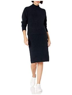 Women's Relaxed-Fit Cozy Boucle Mockneck Sweater & Pencil Skirt 2-Piece Outfit