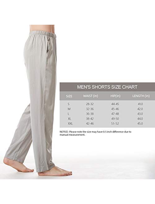 BAMBOO COOL Men's Pajamas Pants Bamboo Soft Print Lounge Sleep Bottoms with Pockets