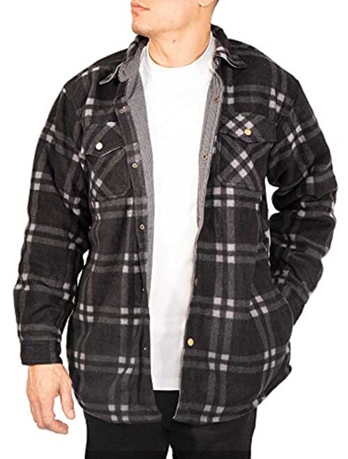 Buy Maxxsel Men's Buffalo Plaid Polar Fleece Jacket online | Topofstyle