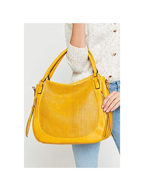 Urban Expressions Angelica Women Hobo Day Bag, Perforated