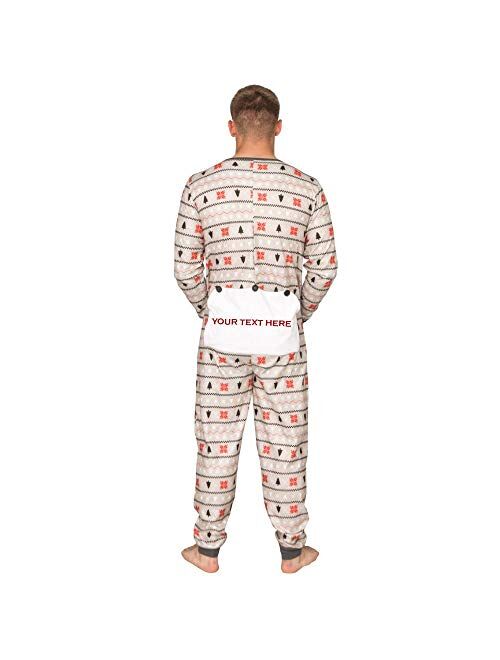 Costume Agent Custom Add Your Text Butt Flap Family Christmas Pajama Union Suit