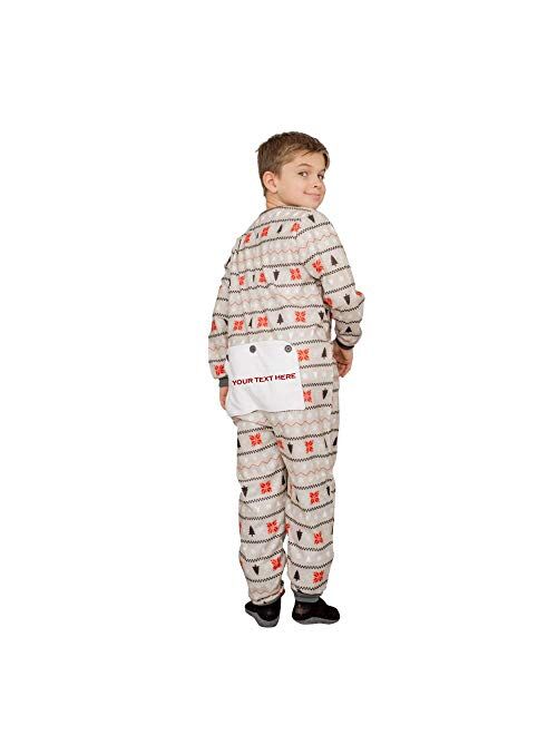 Costume Agent Custom Add Your Text Butt Flap Family Christmas Pajama Union Suit