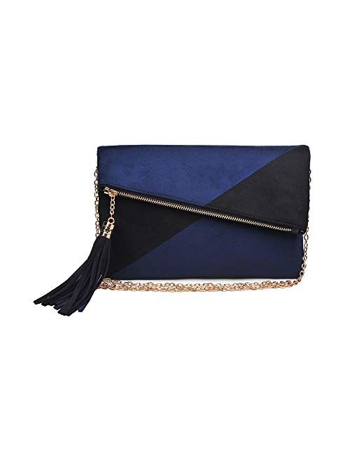 Urban Expressions Onyx Women Clutch Material - Vegan Leather,Material - Velvet
