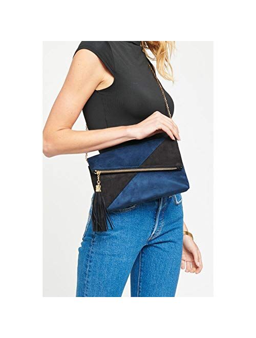 Urban Expressions Onyx Women Clutch Material - Vegan Leather,Material - Velvet