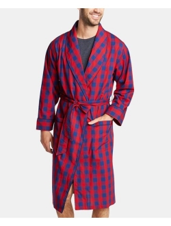 Men's Buffalo Plaid Shawl-Collar Cotton Robe