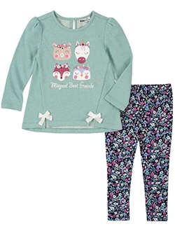 Little Girls Georgette Flounce Tunic and Leggings Set, 2 Piece