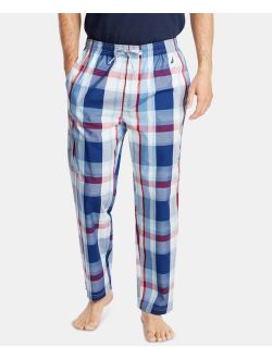 Men's Cotton Plaid Drawstring Closure E-Waist Pajama Pants