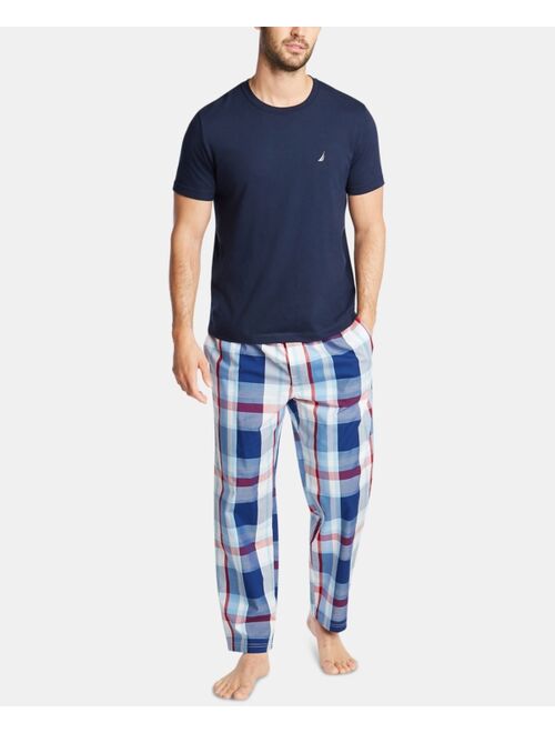 Nautica Men's Cotton Plaid Drawstring Closure E-Waist Pajama Pants
