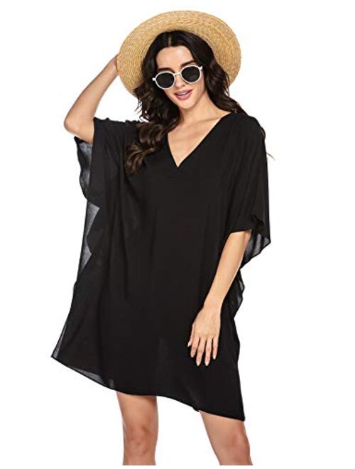 Ekouaer Swimsuit Cover Ups Women's Bathing Suit Coverups Dress Bikini Beach Tunic Top S-XXL