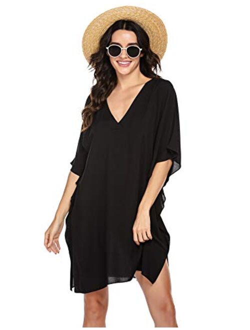 Ekouaer Swimsuit Cover Ups Women's Bathing Suit Coverups Dress Bikini Beach Tunic Top S-XXL