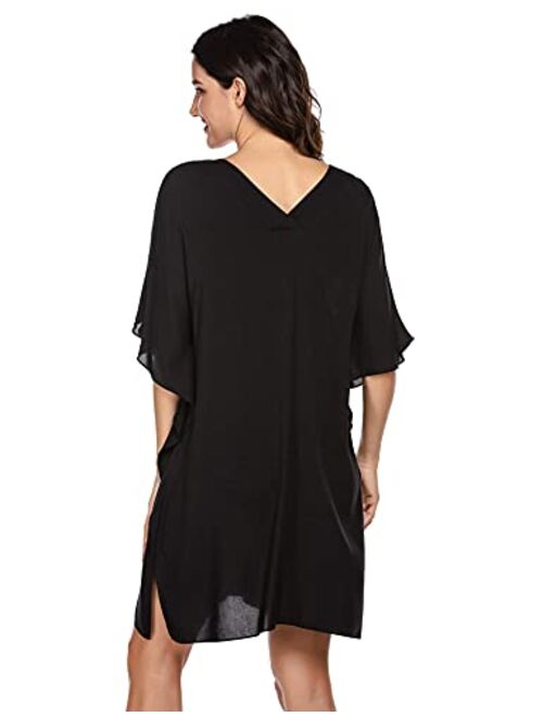 Ekouaer Swimsuit Cover Ups Women's Bathing Suit Coverups Dress Bikini Beach Tunic Top S-XXL