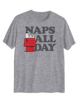 Hybrid Big Boys Snoopy Nap Short Sleeves Graphic T-shirt