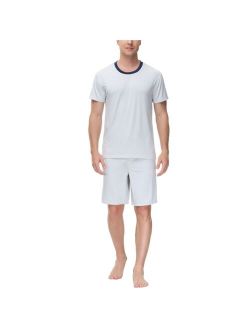 INK+IVY Men's Moisture-Wicking Crewneck T-Shirt & Shorts Pajama Set