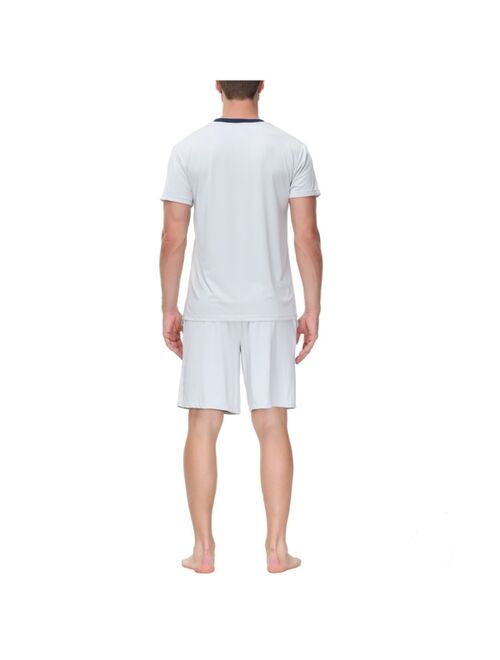 INK+IVY Men's Moisture-Wicking Crewneck T-Shirt & Shorts Pajama Set