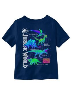 Hybrid Little Boys Jurassic World Neon Dinosaurs Graphic T-shirt