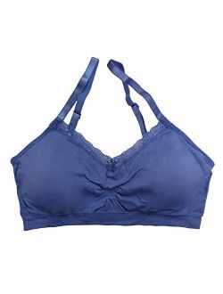 Seamless V-Neck with Lace Bra, Full Size, Periwinkle