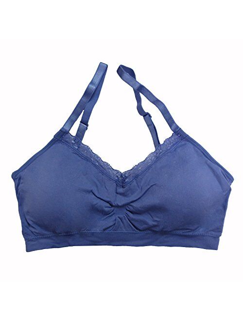 Coobie Seamless V-Neck with Lace Bra, Full Size, Periwinkle