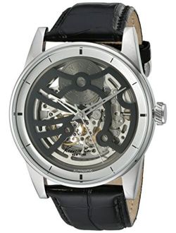 Men's 'Automatic' Automatic Stainless Steel and Leather Dress Watch
