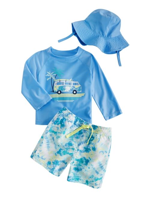 First Impressions Baby Boys 3-Pc. Rash Guard & Hat Set, Created for Macy's