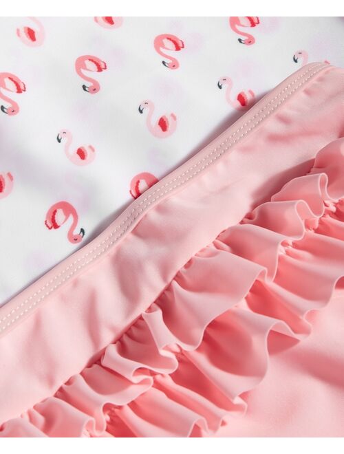 First Impressions Baby Girls 3-Pc. Flamingo Hat, Rash Guard & Swim Bottoms Set, Created for Macy's