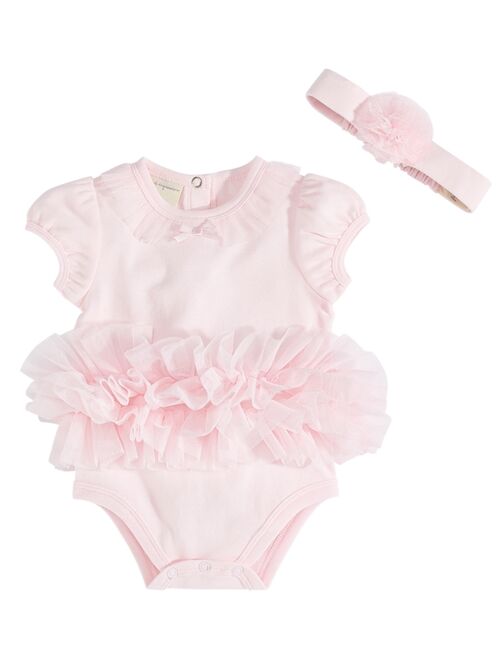 First Impressions Baby Girls 2-Pc. Tulle Tutu Bodysuit & Headband Set, Created for Macy's