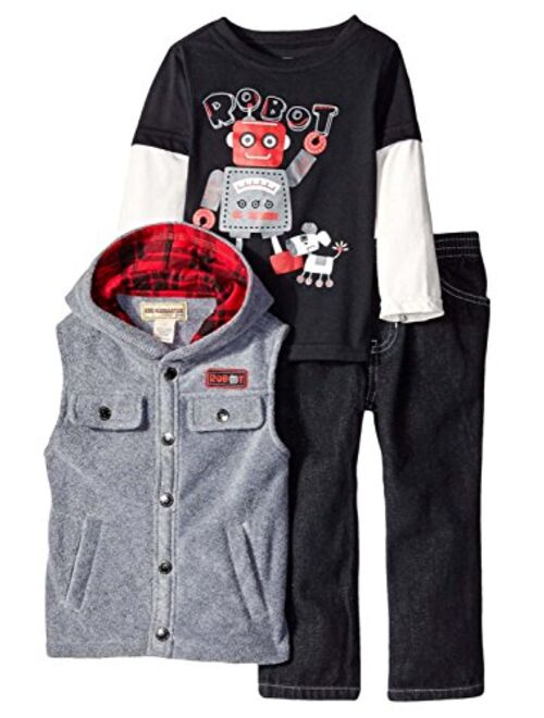Kids Headquarters Infant Toddler Boys 3 Piece Robot Outfit Vest Shirt Pants