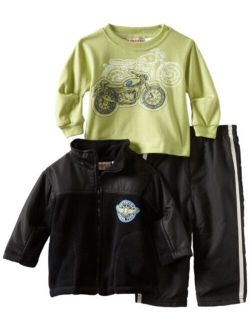 Baby Boys' 3 Pieces Set Jacket Bike Top and Pant