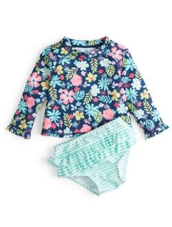 Toddler Girls 2-Pc. Floral-Print Rash Guard Set, Created for Macy's