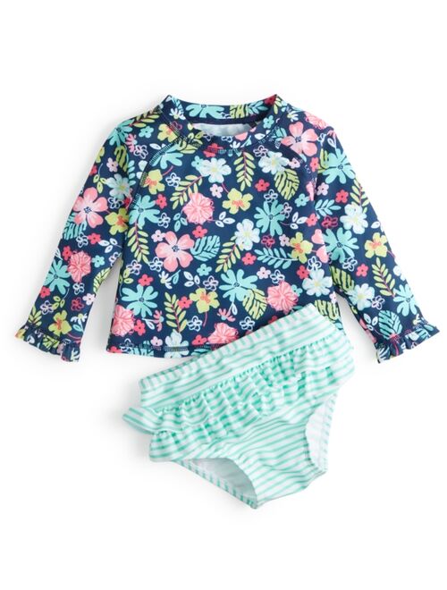First Impressions Toddler Girls 2-Pc. Floral-Print Rash Guard Set, Created for Macy's