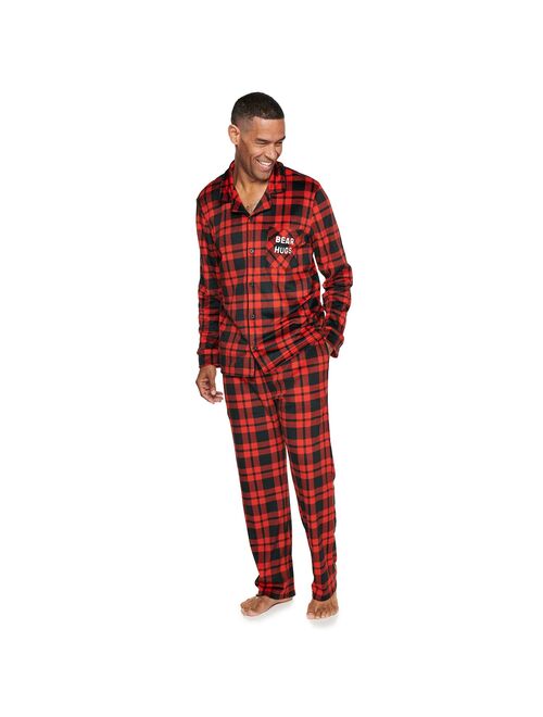 Men's Jammies For Your Families® Cool Bear Plaid Notch Pajama Set by Cuddl Duds®