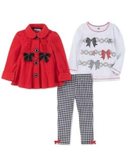Baby Girls 3-Pc. Fleece Jacket, T-Shirt & Leggings Set