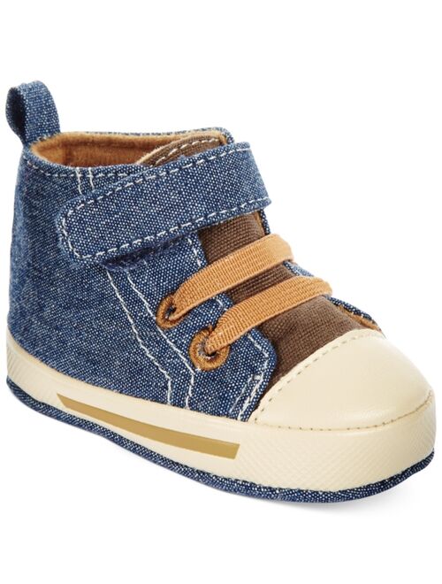 First Impressions Baby Boys High-Top Denim Sneakers, Created for Macy's