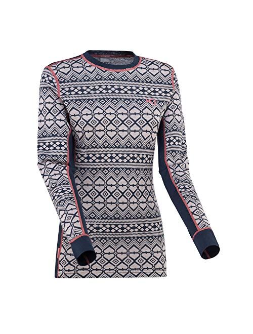 Kari Traa Women's Hjerte Wool Long Sleeve – 60% Merino Wool Baselayer Top