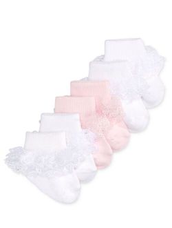 Baby Girls 3-Pack Lace Anklet Low-Cut Socks, Created for Macy's