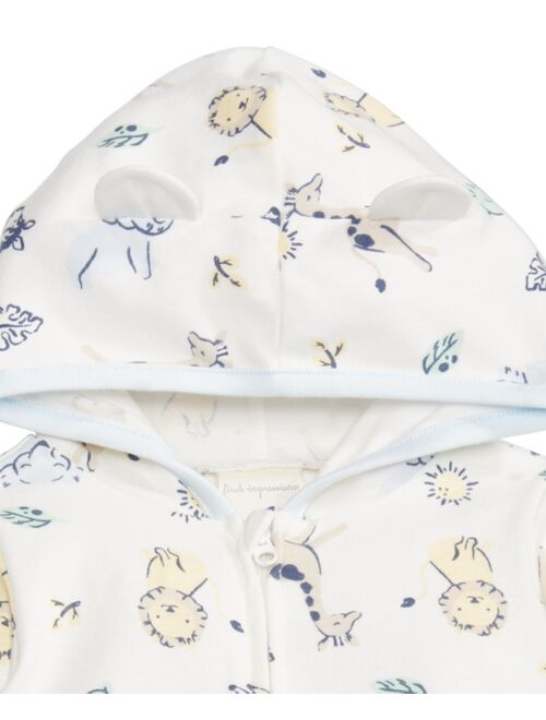First Impressions Baby Boys Cotton Hooded Safari Footie, Created for Macy's