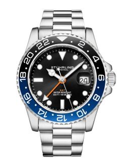 Men's Quartz Diver Silver-Tone Link Bracelet Watch 42mm