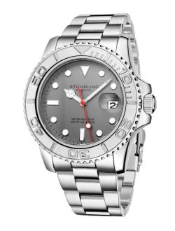 Men's Diver Silver-Tone Link Bracelet Watch 42mm