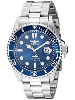 Men's Pro Diver Quartz Watch with Stainless Steel Strap, Silver, 22 (Model: 30019)