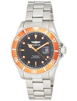 Men's Pro Diver 43mm Stainless Gold Steel Quartz Casual Watch, Silver/Orange, Gold/Beige, Two Tone/Silver (Model: 22022, 22065, 22061)