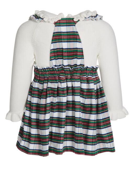 First Impressions Baby Girls 2-Pc. Sweater & Tartan Pinafore Set, Created by Macy's