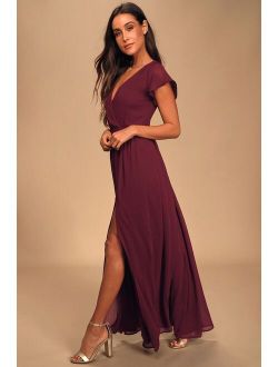 Lost in the Moment Burgundy Maxi Dress