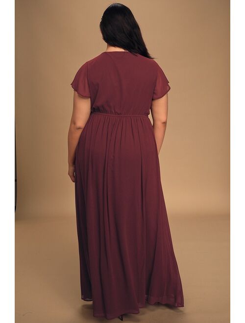Lulus Lost in the Moment Burgundy Maxi Dress