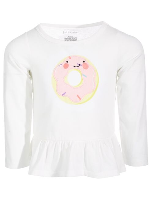 First Impressions Baby Girls Sweet Donut Peplum Bottom Long-Sleeve T-Shirt, Created for Macy's